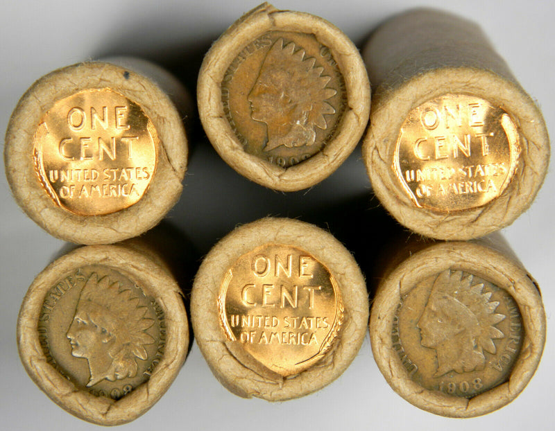 1897 & 1902 store Indian Head End Unsearched Wheat Penny Roll (Vintage Bank Sealed)