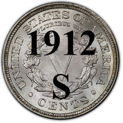 1912-S Liberty Nickel KEY DATE