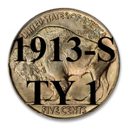 1913-S TYPE 1 Buffalo Nickel