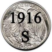 1916-S Walking Liberty Half Dollar