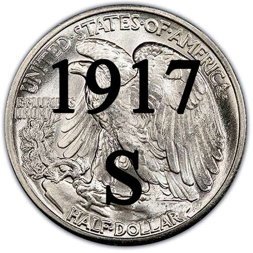 1917-S Reverse MM Walking Liberty Half Dollar | Palm Island