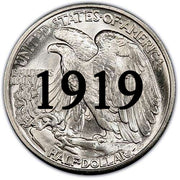 1919 Walking Liberty Half Dollar