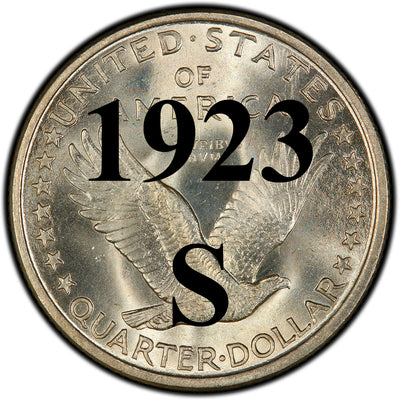 1923-S Standing Liberty Quarter (TYPICAL weak date)