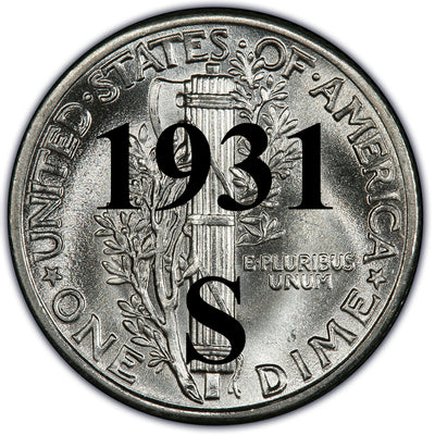 1931-S Mercury Dime