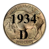 1934-D Buffalo Nickel