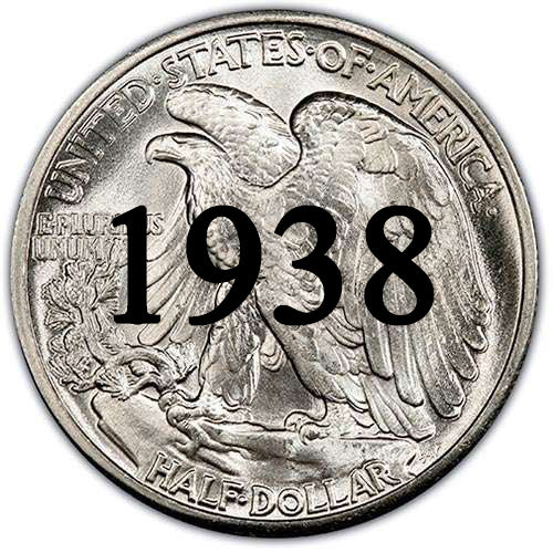 1938 Walking Liberty Half Dollar Palm Island