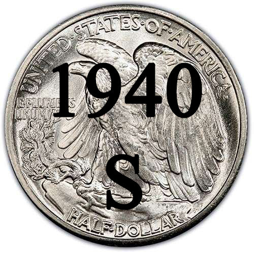 1940 S Walking Liberty Half Dollar Palm Island