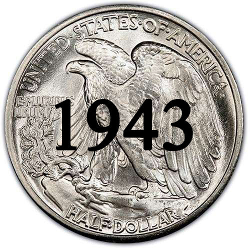 1943 Walking Liberty Half Dollar Palm Island