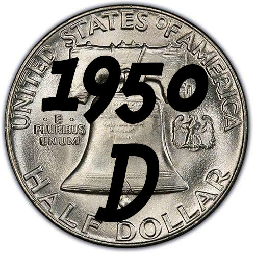 1950年 アメリカ合衆国 1ダイム硬貨 2枚(D/S刻印) 1950-D Franklin Half Dollar | Palm Island
