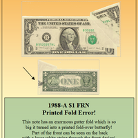 1988 $1 FRN Printed Fold Error! #PE-176