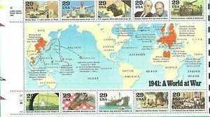 1990 WWII Series "1941: A World at War" Stamp Sheet