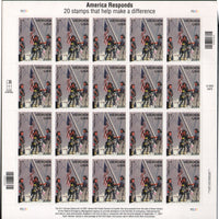 2002 American Heroes "9/11 First Responders" Stamp Sheet