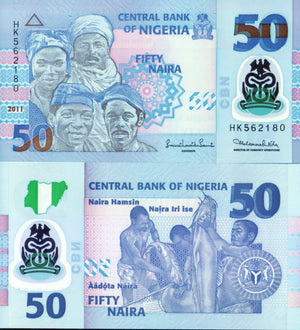 2006 Nigeria 50 Naira "Fisherman with Catfish" World Currency , Uncirculated