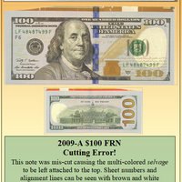2009-A $100 FRN Cutting Error! #PE-157