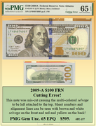 2009-A $100 FRN Cutting Error! #PE-157