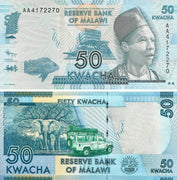 2012 Malawi 50 Kwacha "Kasunga National Park" World Currency , Uncirculated