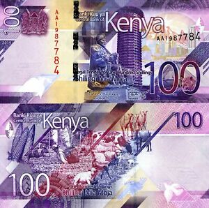2019 Kenya, 100 Shillings , UNCIRCULATED "City, Harvest, Farm Animals" World Currency