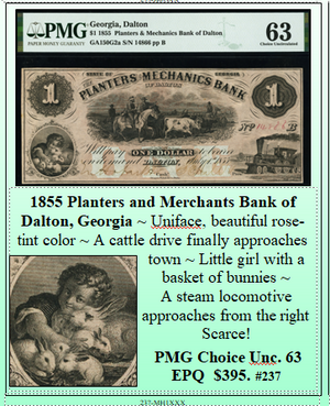 1855 Planters and Merchants Bank of Dalton, Georgia #237