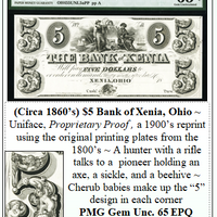 (Circa 1860’s) $5 Bank of Xenia, Ohio #245