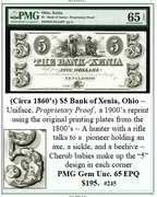 (Circa 1860’s) $5 Bank of Xenia, Ohio #245