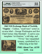 1862 $20 Exchange Bank of Norfolk, Virginia #246