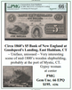 Circa 1860’s $5 Bank of New England at  Goodspeed’s Landing, East Haddam, CT ~ PMG UNC66 ~ #256