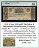 1828 (Circa 1820’s) $3 The Salem &  Philadelphia Manufacturing Company,  Salem, NJ ~ PMG XF45 ~ #263