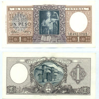 1956 Argentina 1 Peso “Lady Justice / National Bank” World Currency, Uncirculated