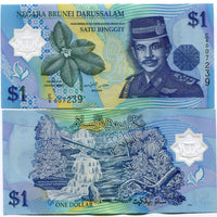 1996 Brunei 1 Dollar - Polymer “Jungle waterfall /Satu Ringgit” World Currency, Uncirculated