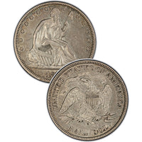1865-S Seated Liberty Half Dollar , Type 1 "Obverse Stars NO Motto"