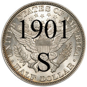 1901-S Barber Half Dollar