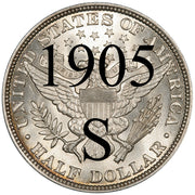 1905-S Barber Half Dollar