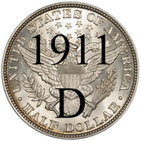 1911-D Barber Half Dollar