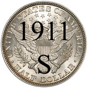1911-S Barber Half Dollar