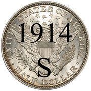 1914-S Barber Half Dollar