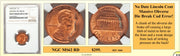 No Date Lincoln Cent Massive Obverse Die Break Cud Coin Error! #EC-044