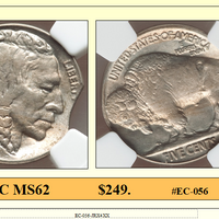 1935 Buffalo Nickel 5% Curved Clip Coin Error ~ NGC MS62 ~ #EC-056