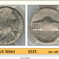 1958-D Jefferson Nickel Split Planchet Before Striking Coin Error #EC-059
