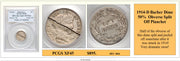 1914-D Barber Dime 50% Obverse Split Off Planchet Coin Error ~ PCGS XF45 ~ #EC-064