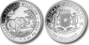 Somalia , Elephant Silver World Crowns
