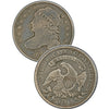 1824/2 Capped Bust Dime , "Wide Border Open Collar" Type ,