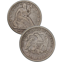 1862 Seated Liberty Half Dollar , Type 1 "Obverse Stars NO Motto"