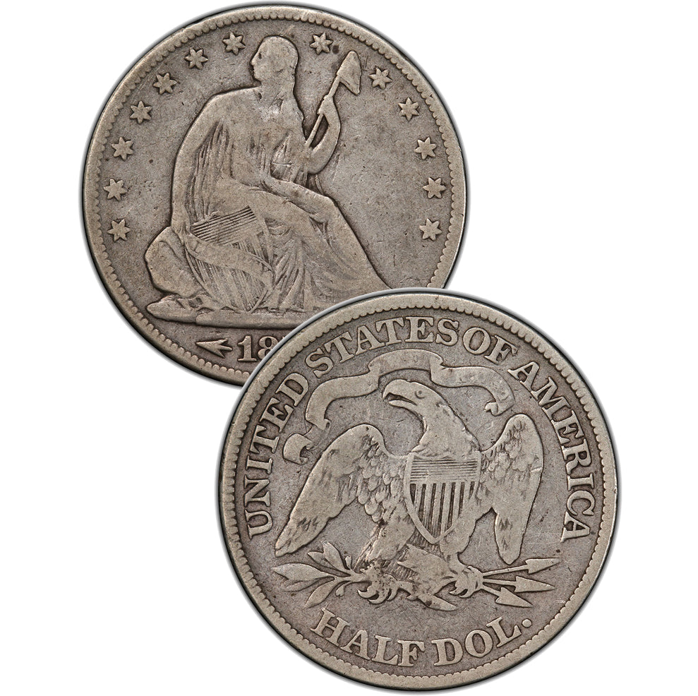 1862 Seated Liberty Half Dollar , Type 1 "Obverse Stars NO Motto"