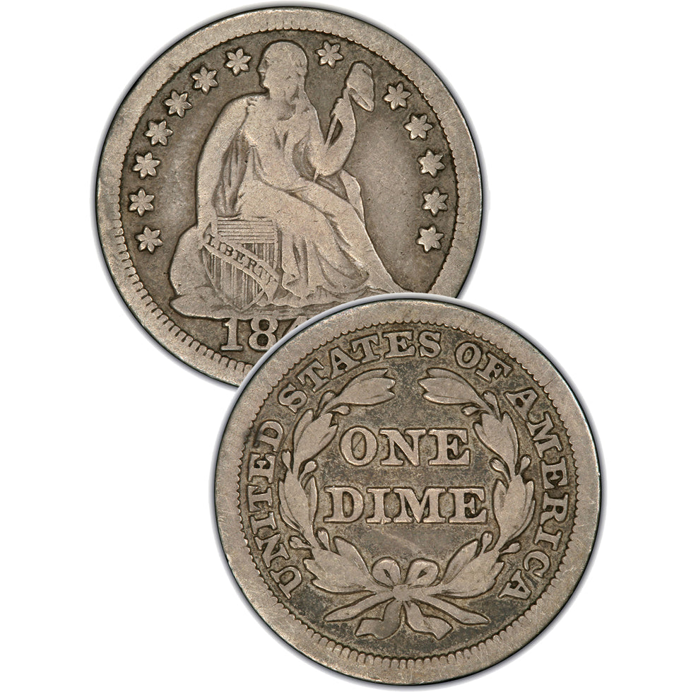 1877 Seated Liberty Dime , Type 4 "Obverse Legend"
