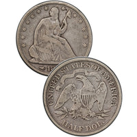 1858 Seated Liberty Half Dollar , Type 1 "Obverse Stars NO Motto"