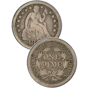 1860 Seated Liberty Dime , Type 4 "Obverse Legend"