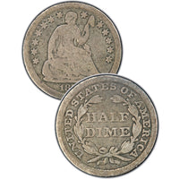 1840 "With Drapery" Seated Half Dime , Type 2 "Stars on Obverse"