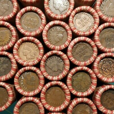ESTATE SALE! ~ Indian Head on Ends ~ Wheat Cent Lincoln Head Rolls Unsearched Cents US Coin Pennies