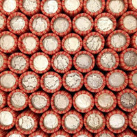 ESTATE SALE ~ Old US Silver Dimes On End Wheat Penny Lincoln Cent Roll ~ Vintage Coins Set Collection