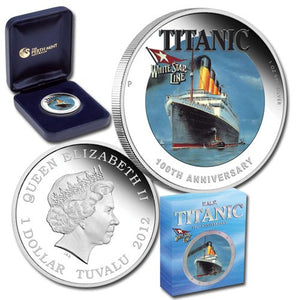 2012 Tuvalu "Titanic 100th Anniversary" 1 Oz .999 Silver , World Coins